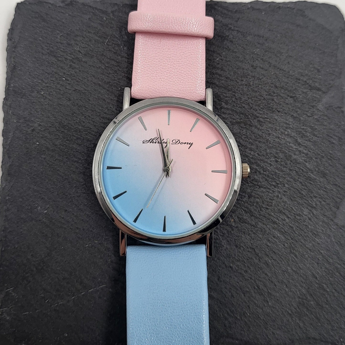 Pink & Blue Wrist Watch Double Colour Band Wrist Watch - Pretty Savage Jewellery