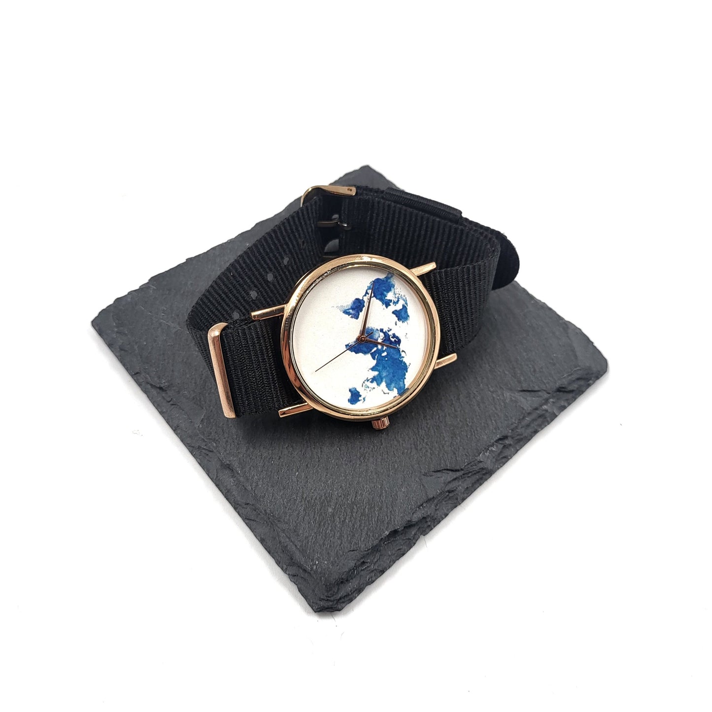 World Map Wrist Watch With Black Band Wrist Watch - Pretty Savage Jewellery