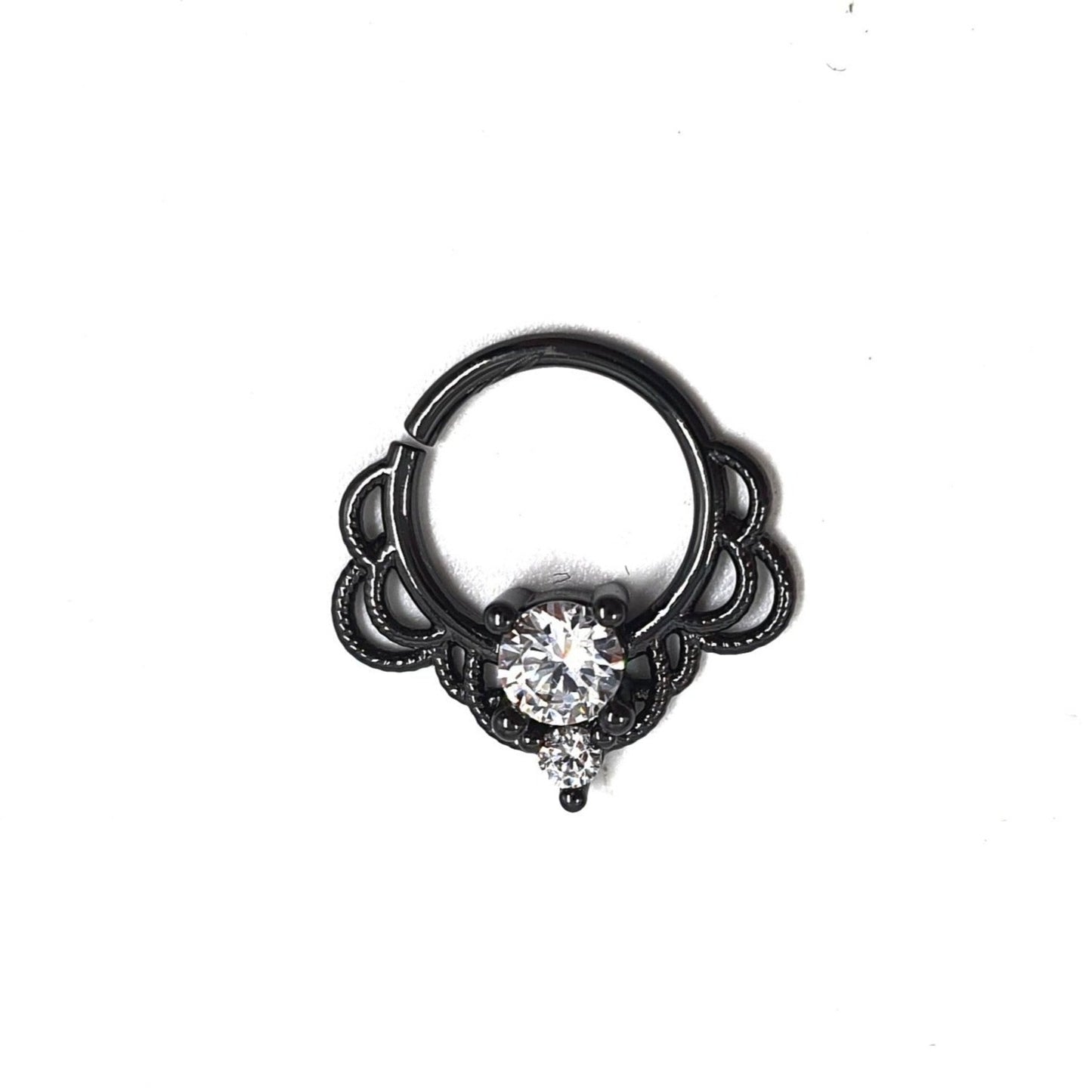 Black Gem Septum Ring - Pretty Savage Jewellery