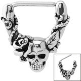 Skull And Roses Nipple Clicker Ring - Pretty Savage Jewellery