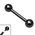 Black Titanium Internally Threaded Barbells 1.6mm - Pretty Savage Jewellery