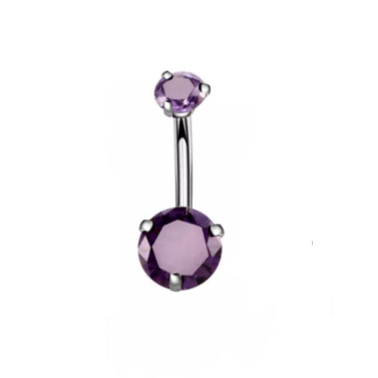 Purple Belly Bar Body Jewellery Purple Gem Navel Bar - Pretty Savage Jewellery