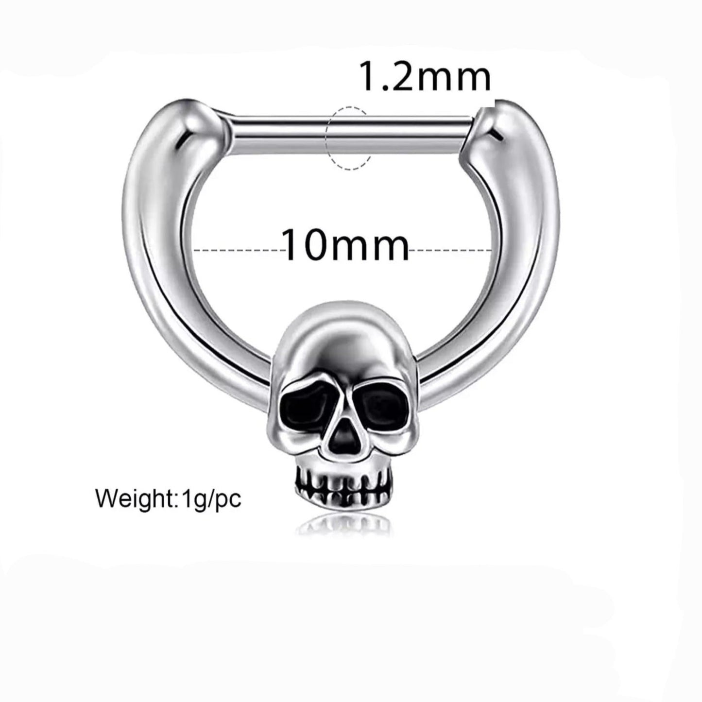 Dead Skull Hinged Septum Ring - Pretty Savage Jewellery
