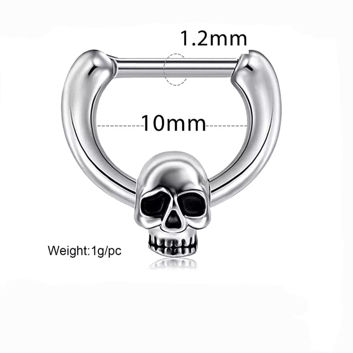Dead Skull Hinged Septum Ring - Pretty Savage Jewellery
