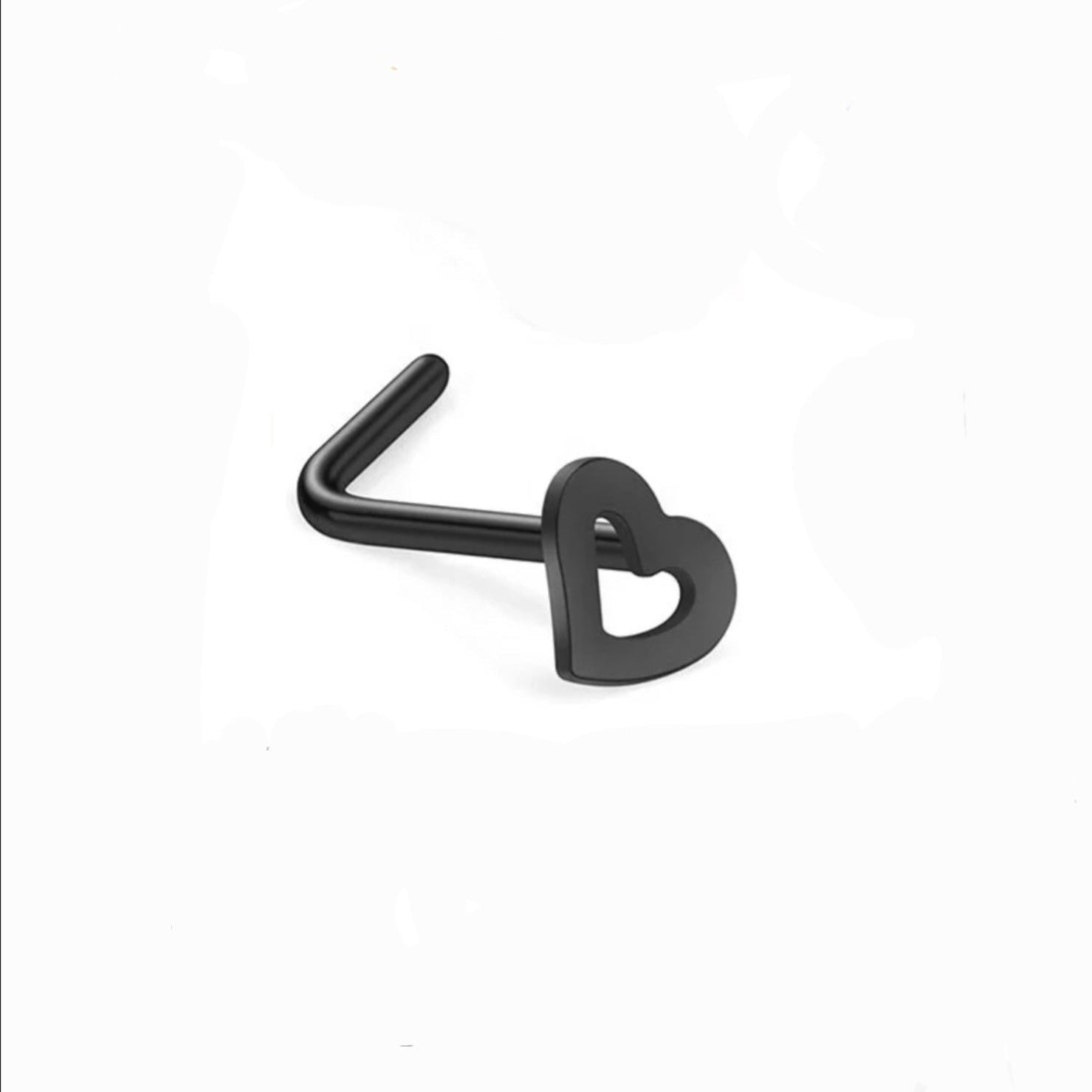 Heart L Shape Bar Stainless Steel Studs - Pretty Savage Jewellery
