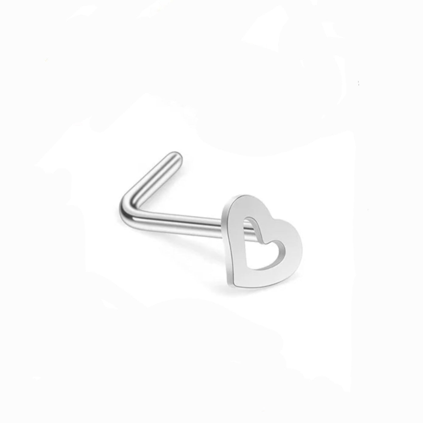 Heart L Shape Bar Stainless Steel Studs - Pretty Savage Jewellery