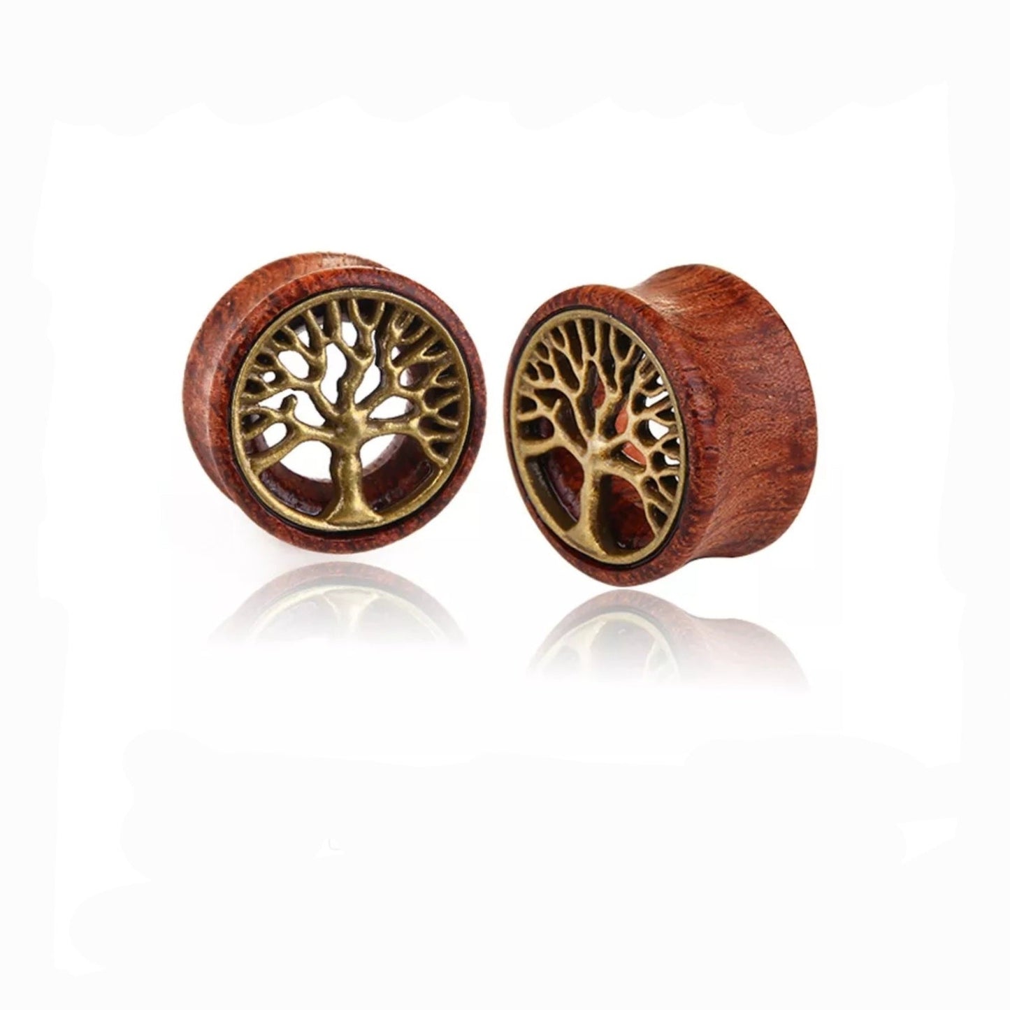 Tree Of Life Ear Tunnels Wooden Ear Stretcher Plug - Pretty Savage Jewellery