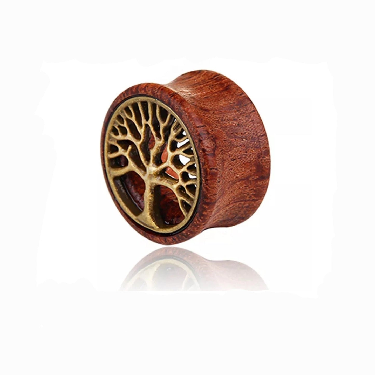 Tree Of Life Ear Tunnels Wooden Ear Stretcher Plug - Pretty Savage Jewellery