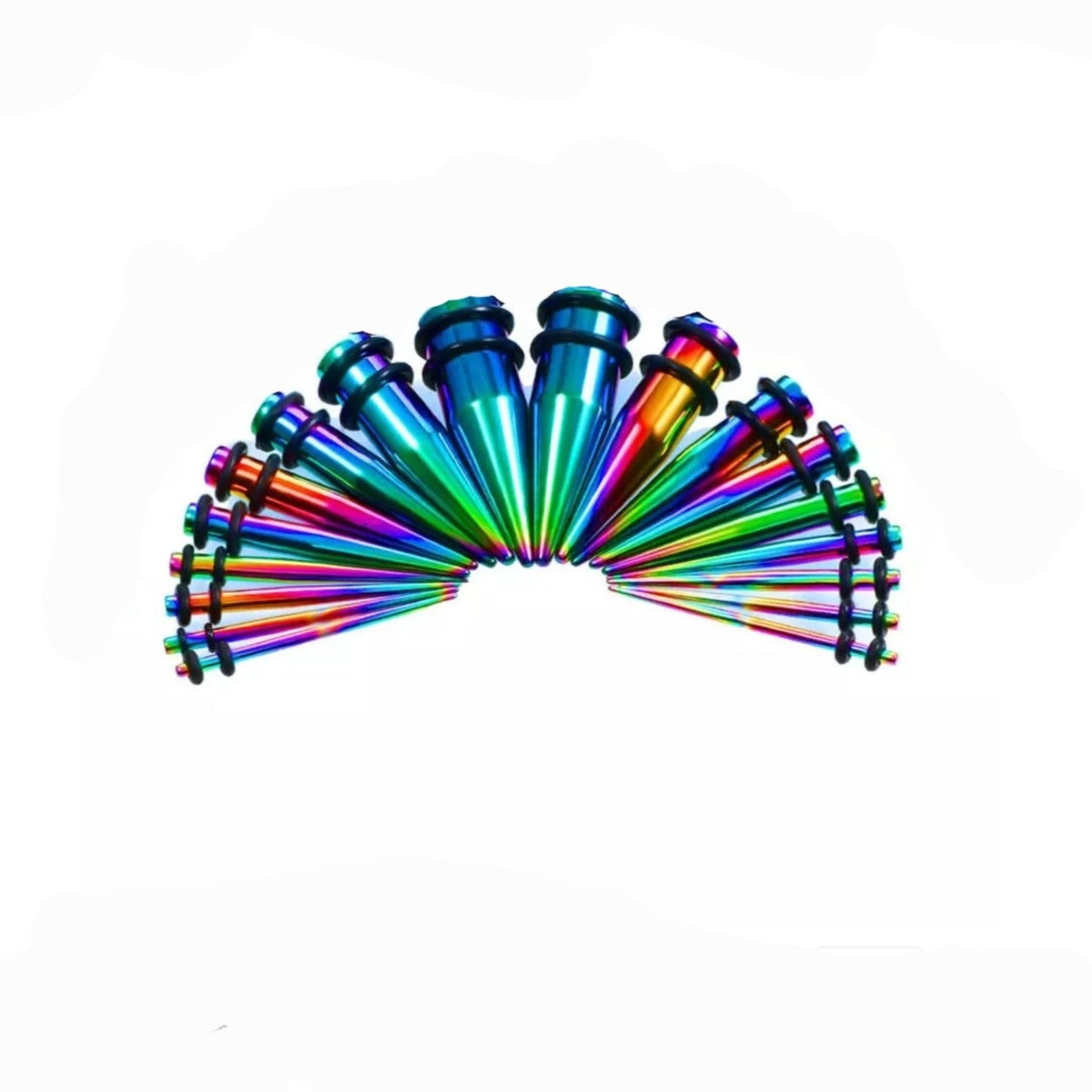 Ear Stretcher Stainless Steel Taper Rainbow - Pretty Savage Jewellery