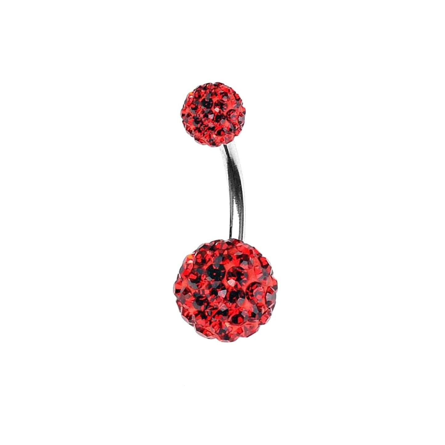 Red Gem Crystal Belly Bar Navel Bar - Pretty Savage Jewellery