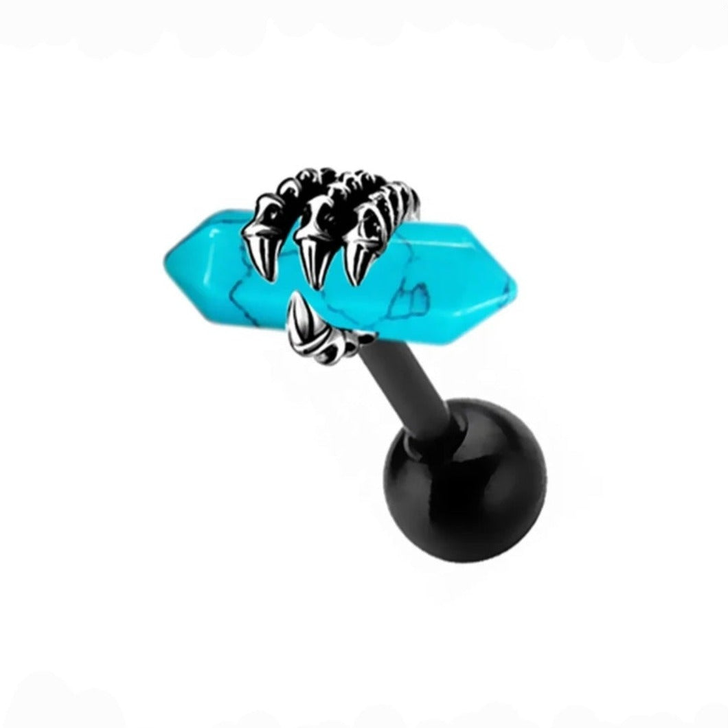 Skeleton Hand Quartz Crystal Studs - Pretty Savage Jewellery