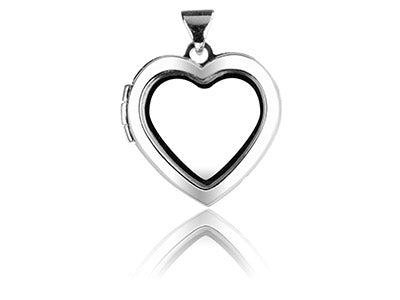 Sterling Silver Locket 18mm Window Heart Design For Holding Precious Items - Pretty Savage Jewellery