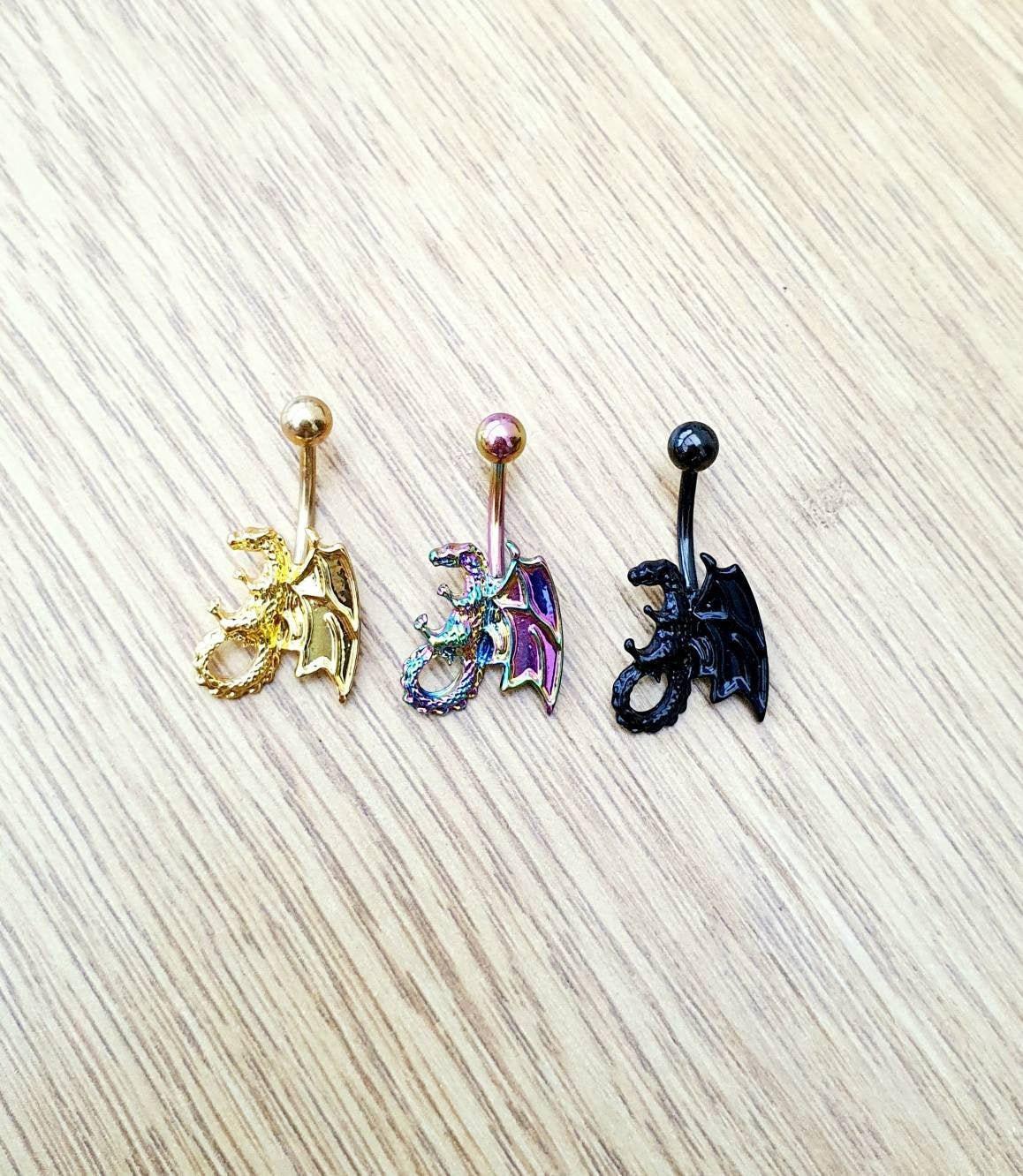 Mythical Dragon Belly Bars Navel Bars - Pretty Savage Jewellery