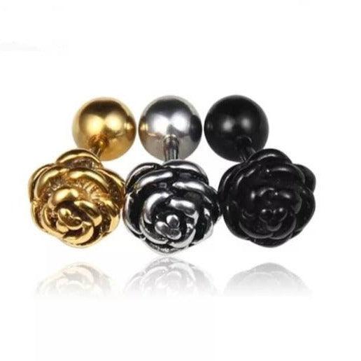 Rose Flower Ear Studs - Pretty Savage Jewellery