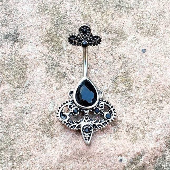 Vintage Belly Bar Old Fashioned Gothic Old Styled Navel Bar - Pretty Savage Jewellery