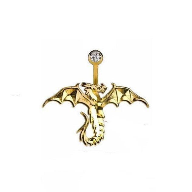 Metallic Chinese Dragon Belly Bars Navel Bars - Pretty Savage Jewellery