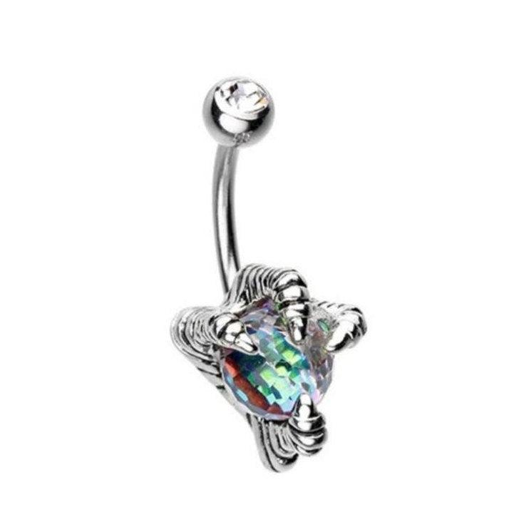 Dragon Claw/Eagle Claw With Crystal Ball Belly Bar Navel Bar - Pretty Savage Jewellery