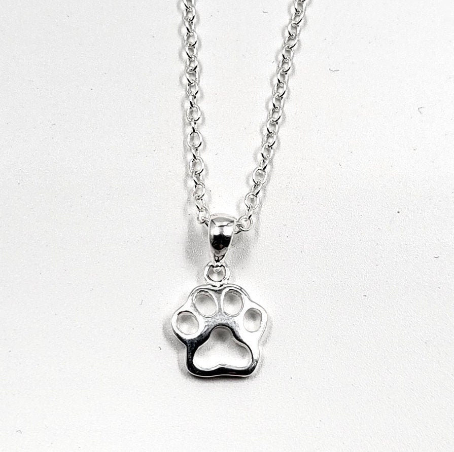 Paw Necklace 925 Sterling Silver Minimal Paw Print Necklace - Pretty Savage Jewellery