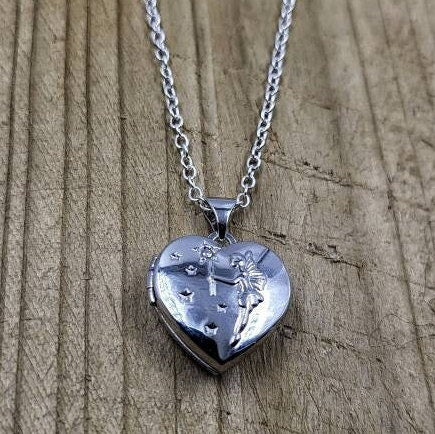 Fairytale Locket Necklace 925 Sterling Silver Minimal Fairy Open Heart Necklace Locket - Pretty Savage Jewellery