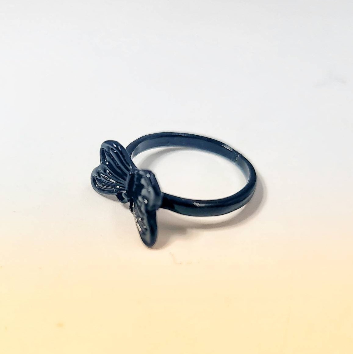 Black Butterfly Metal Ring - Pretty Savage Jewellery