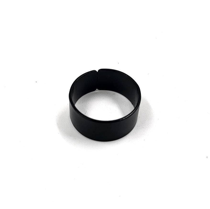 Black Metal Ring Adjustable Gothic Ring - Pretty Savage Jewellery